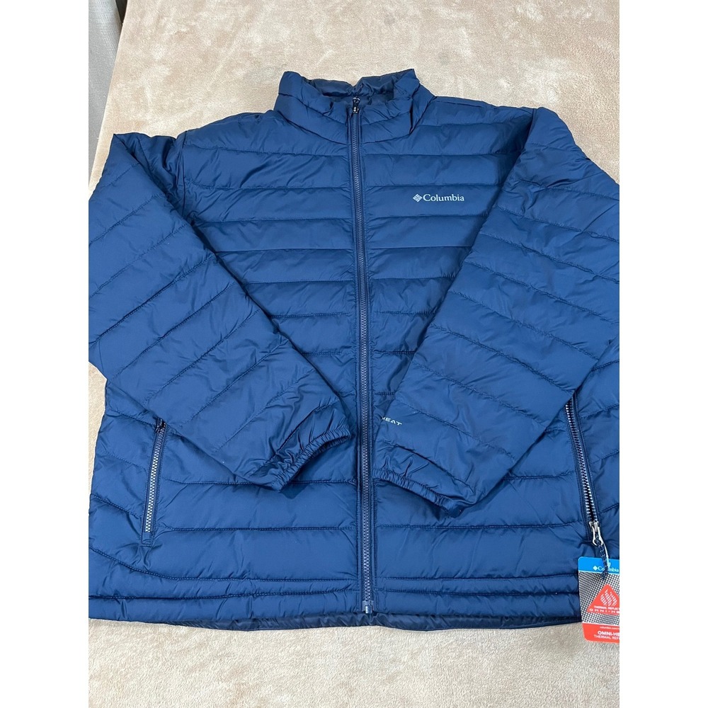 Columbia Powder Lite Jacket Men's 2XL Navy Blue Polyester Mock Neck L/S NEW